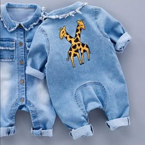 Long sleeve denim one piece